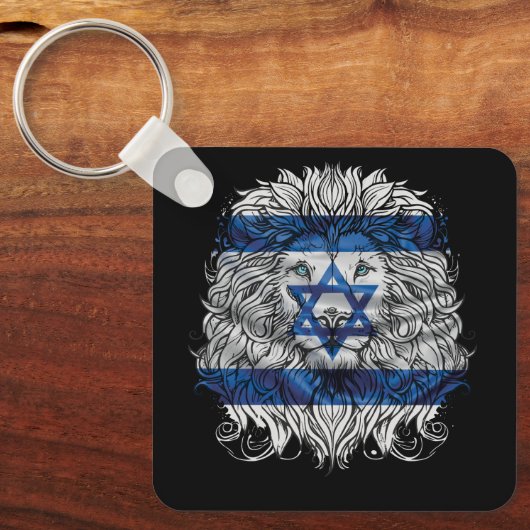Lion Judah Joodse Pride Israel Flag Jerusalem H Sleutelhanger (Voorkant)