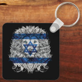 Lion Judah Joodse Pride Israel Flag Jerusalem H Sleutelhanger (Achterkant)