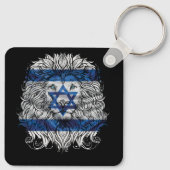 Lion Judah Joodse Pride Israel Flag Jerusalem H Sleutelhanger (Achterkant)