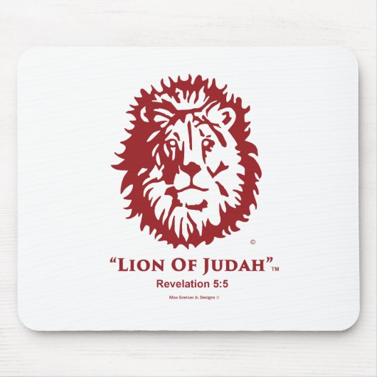 "Lion Judah" Muismat Cherry Red logo (Voorkant)