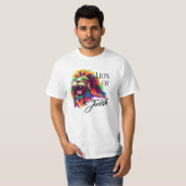 Lion Judah Multicolor Christelijk Biblical T-shirt (Voorkant volledig)