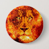 Lion Judah on Fire Medium Ronde Button 7,6 Cm (Voorkant)