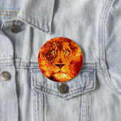 Lion Judah on Fire Medium Ronde Button 7,6 Cm (In situ)