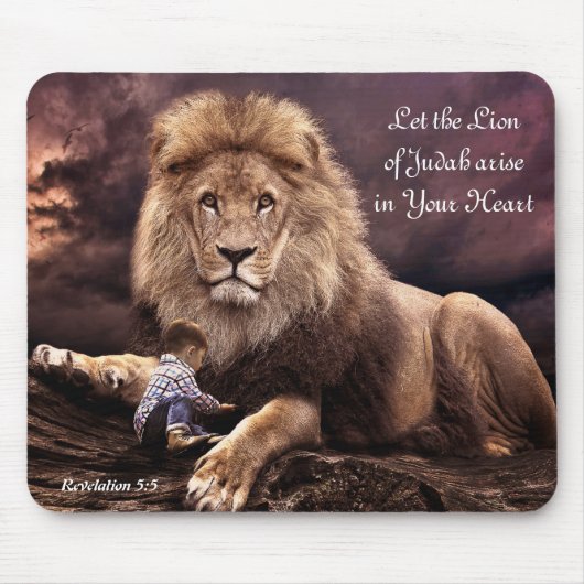 Lion Judah Rev. 5:5 Mousepad Muismat (Voorkant)
