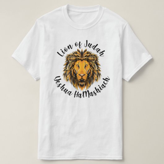 Lion Judah Yeshua HaMashiach Savior T-shirt (Design voorkant)