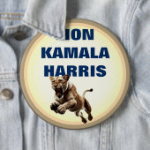 Lion Kamala Harris Button (In situ)