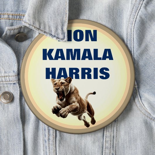 Lion Kamala Harris Button (In situ)