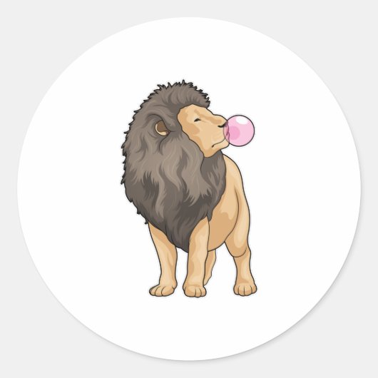 Lion Kauwgom Ronde Sticker (Voorkant)