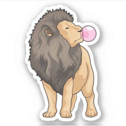 Lion Kauwgom Sticker (Voorkant)