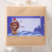 Lion Kerstmis Etiket (Insitu)