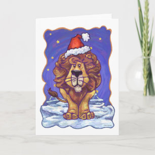 Lion Kerstmis Feestdagen Kaart