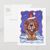 Lion Kerstmis Feestdagenkaart (Voorkant / Achterkant)
