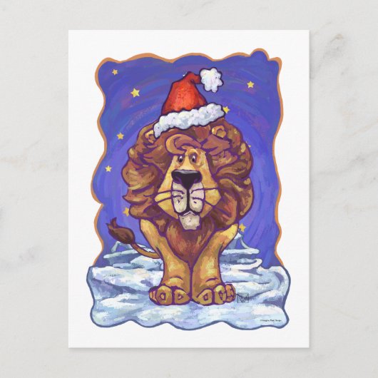 Lion Kerstmis Feestdagenkaart (Voorkant)