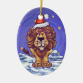 Lion Kerstmis Keramisch Ornament (Voorkant)