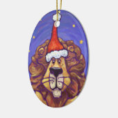 Lion Kerstmis Keramisch Ornament (Links)