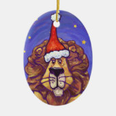 Lion Kerstmis Keramisch Ornament (Voorkant)