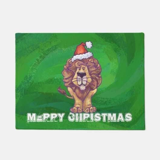 Lion Kerstmis op groen Deurmat (Voorkant)