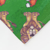 Lion Kerstmis op groen Fleece Deken (Hoek)