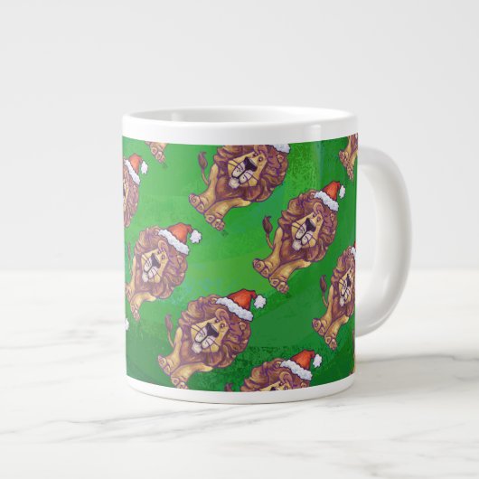 Lion Kerstmis op groen Grote Koffiekop (Voorkant rechts)
