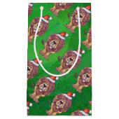 Lion Kerstmis op groen Klein Cadeauzakje (Voorkant)