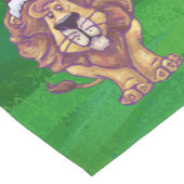 Lion Kerstmis op groen Korte Tafelloper (Hoek)