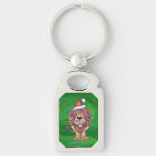 Lion Kerstmis op groen Sleutelhanger