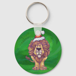 Lion Kerstmis op groen Sleutelhanger
