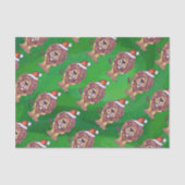 Lion Kerstmis op groen Tissuepapier (Voorkant)