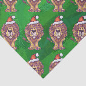 Lion Kerstmis op groen Tissuepapier (Detail)