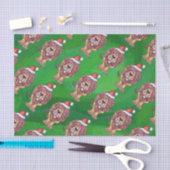 Lion Kerstmis op groen Tissuepapier (Craft)