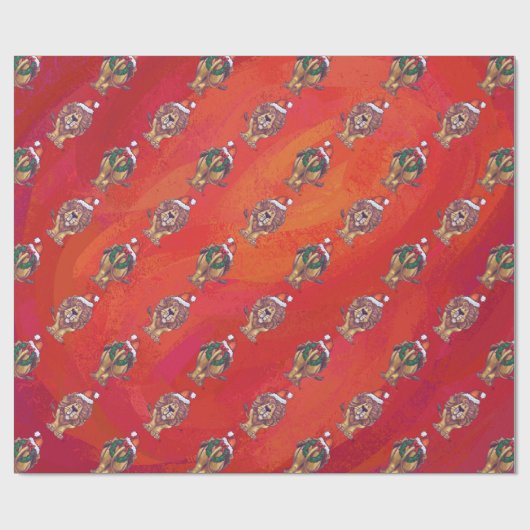 Lion Kerstmis op rood Cadeaupapier (Vlak)