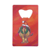 Lion Kerstmis op rood Creditkaart Flessenopener (Achterkant)