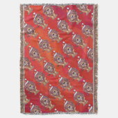 Lion Kerstmis op rood Deken (Voorkant Verticaal)