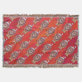 Lion Kerstmis op rood Deken (Voorkant)