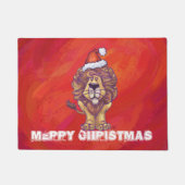 Lion Kerstmis op rood Deurmat (Voorkant)