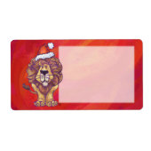 Lion Kerstmis op rood Etiket (Voorkant)