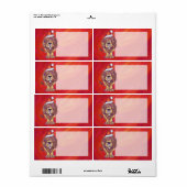 Lion Kerstmis op rood Etiket (Full Sheet)