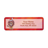 Lion Kerstmis op rood Etiket (Voorkant)