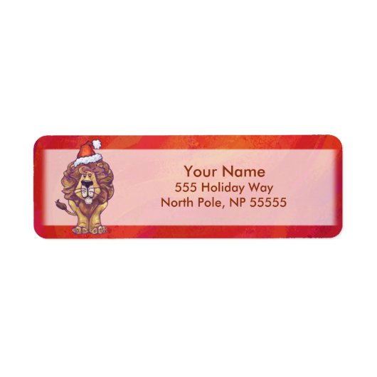 Lion Kerstmis op rood Etiket (Voorkant)