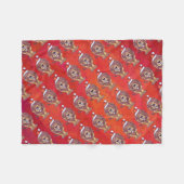 Lion Kerstmis op rood Fleece Deken (Voorkant (Horizontaal))