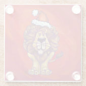 Lion Kerstmis op rood Glazen Onderzetter (Achterkant)