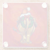 Lion Kerstmis op rood Glazen Onderzetter (Achterkant)