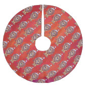 Lion Kerstmis op rood Kerstboom Rok (Voorkant)