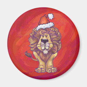 Lion Kerstmis op rood Magneet