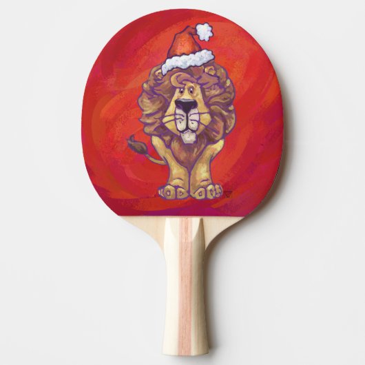 Lion Kerstmis op rood Tafeltennisbatje (Voorkant)