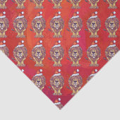 Lion Kerstmis op rood Tissuepapier (Detail)