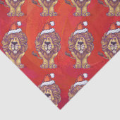 Lion Kerstmis op rood Tissuepapier (Detail)