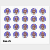 Lion Kerstmis Ronde Sticker (Vel)