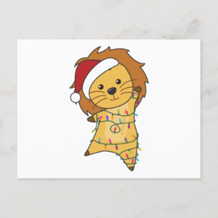 Lion Kerstmis Winterdieren Lons Briefkaart