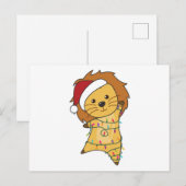 Lion Kerstmis Winterdieren Lons Briefkaart (Voorkant / Achterkant)